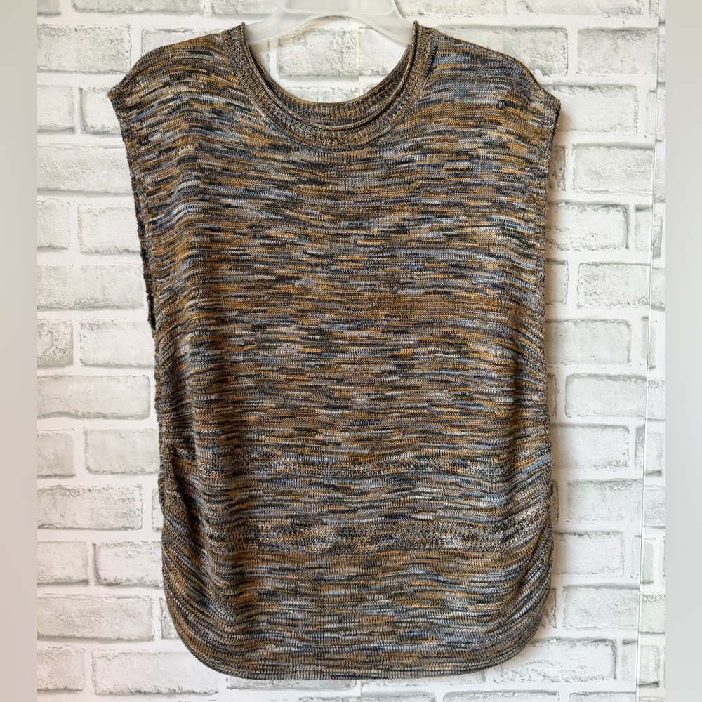 Democracy Sleeveless Knit Top Size Large Multicolor Ruched Sides NWT - Picture 5 of 16